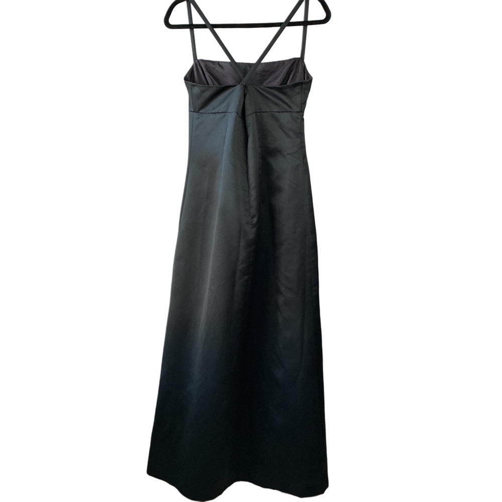 Vintage Nicole Miller New York City Black Satin Formal Gown Y2K Revival - Picture 3 of 8